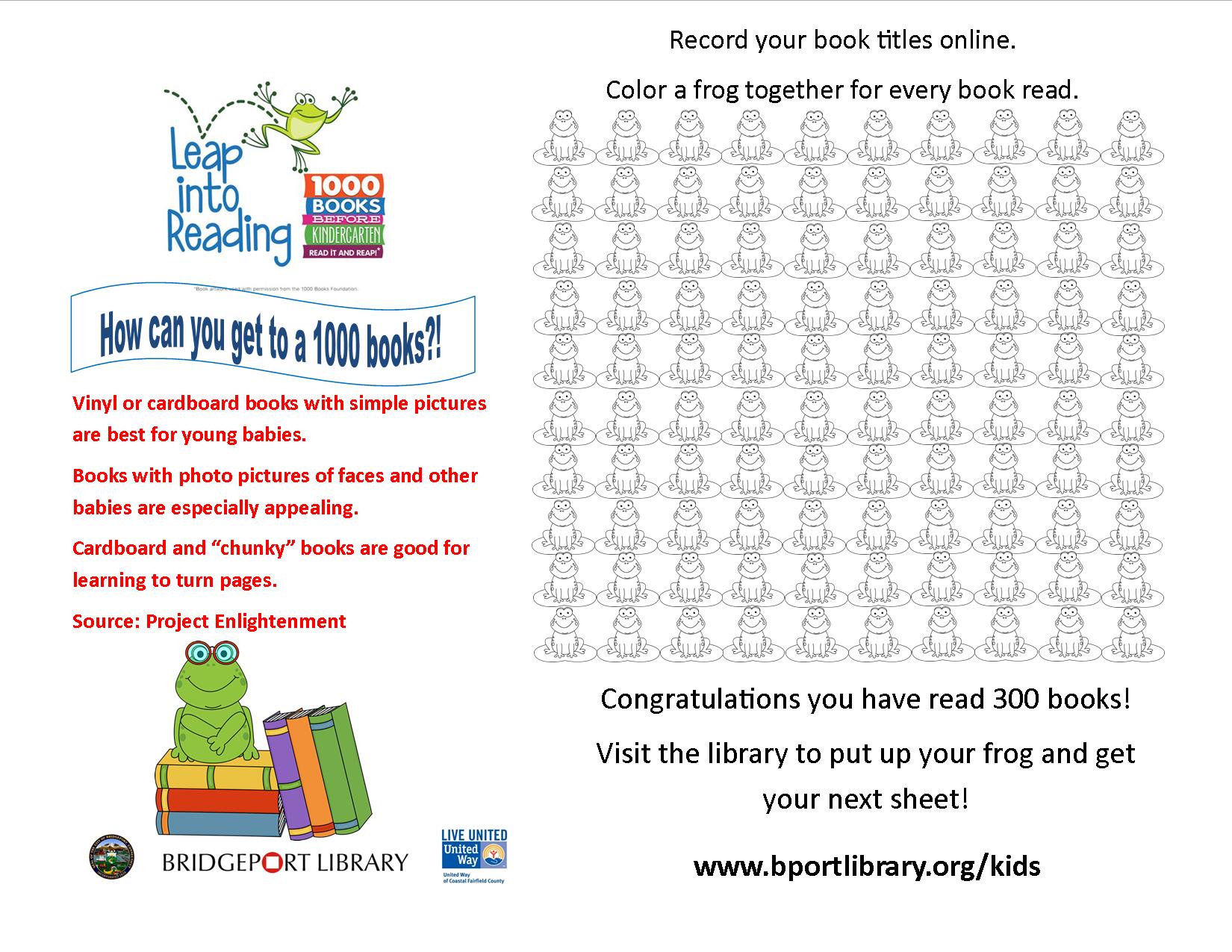 1000 Books Before Kindergarten BRIDGEPORT PUBLIC LIBRARY