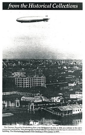 Hindenburg over Bridgeport - photograph
