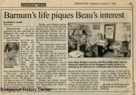OCTOBER 14, 1988:  Beau Bridges Visits the Bridgeport History Center
