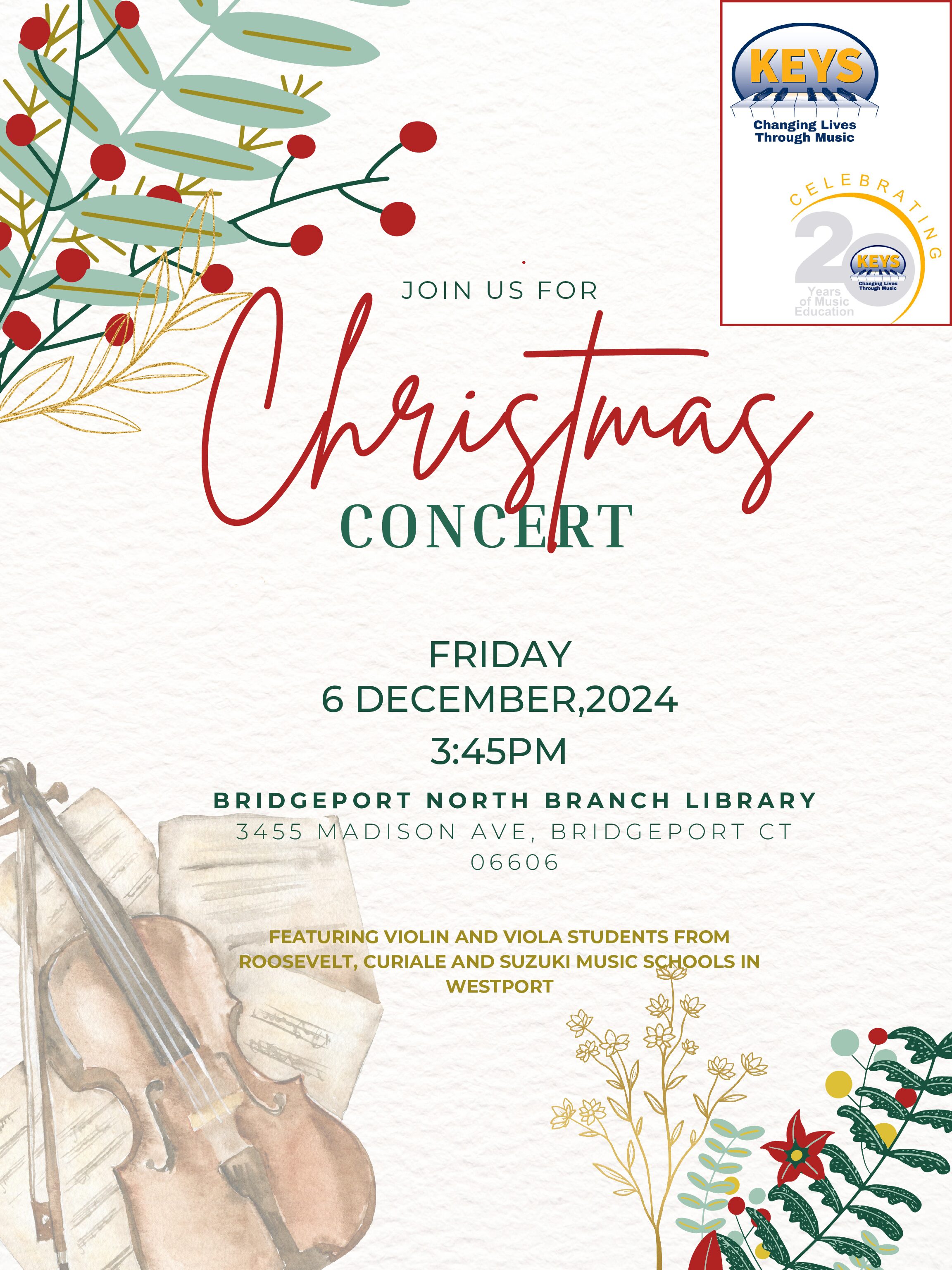 Christmas Concert with string students