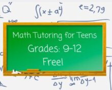 Math Tutoring for Teens - Wednesdays & Thursdays at 4-6pm